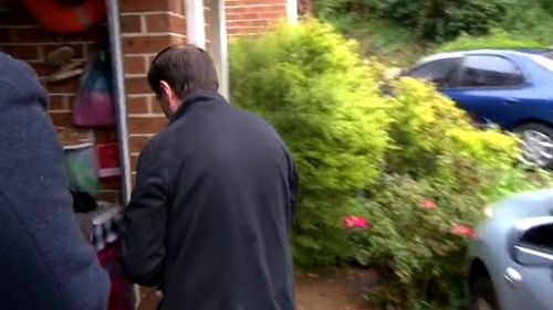 Aidan Fenton's father outside the family home. (9NEWS)