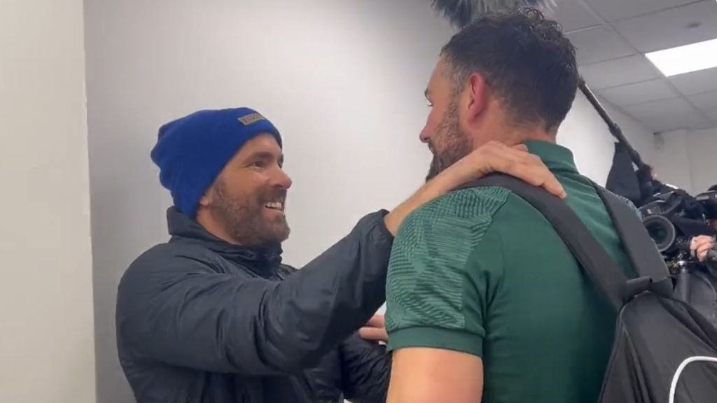 'I don't think I have a heart anymore': Ecstatic Ryan Reynolds embraces Wrexham hero 