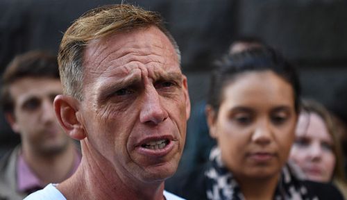 David Hardy, father of Joshua Hardy, talks to the media outside the Victorian Court of Appeal in Melbourne today. (Photo: AAP).