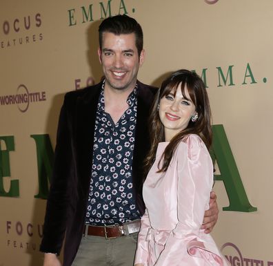 Zooey Deschanel and Jonathan Scott attend the Los Angeles premiere of Emma on February 18, 2020 in Los Angeles, California. 