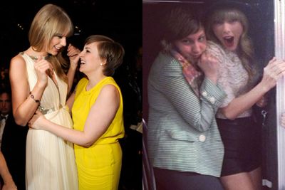 She may play the angsty Hannah in <i>Girls</i>, but it looks like Taylor brings out too-cool <b>Lena Dunham</b>'s fun side! The pair have been spotted cuddling up at award shows and backstage at Taylor's gigs.<br/><br/>Images: Getty/Instagram