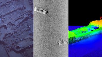 Images of the Montevideo Maru shipwreck.