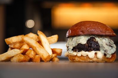 Fries and beef bourguignon burger at Patate UK