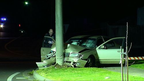 Four teenagers who weren't wearing seat belts when they crashed in a stolen car in Melbourne's south-east have been seriously injured.