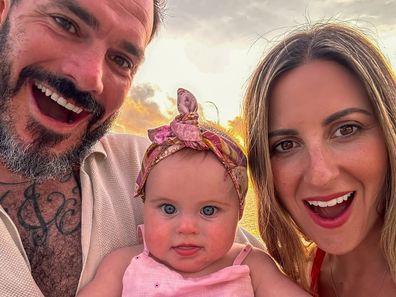 Irena and Locky Gilbert with their rainbow baby Ava.