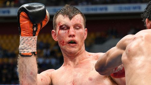 Jeff Horn is seen during the WBO World Welterweight Title fight against Manny Pacquiao of the Phillipines at Suncorp Stadium in Brisbane on July 2. (AAP)