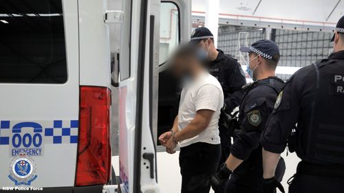 Ibrahem Hamze was escorted from Queensland to New South Wales by the Aviation Command on Tuesday afternoon.