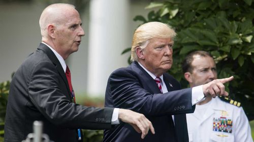 Keith Schiller with Donald Trump. (AAP)