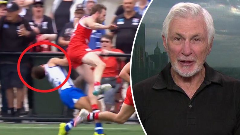 Mick Malthouse reacted to Jimmy Webster&#x27;s ugly hit on Jy Simpkin.