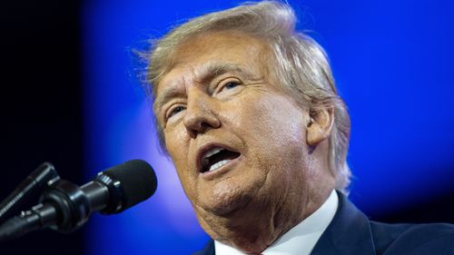 Former President Donald Trump speaks at the Conservative Political Action Conference, CPAC 2023, Saturday, March 4, 2023, at National Harbor in Oxon Hill, Md. (AP Photo/Alex Brandon)