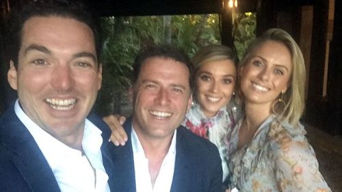 L-R: Peter and Karl Stefanovic, Jasmine Yarbrough and Sylvia Jeffreys at the commitment ceremony. (Supplied)