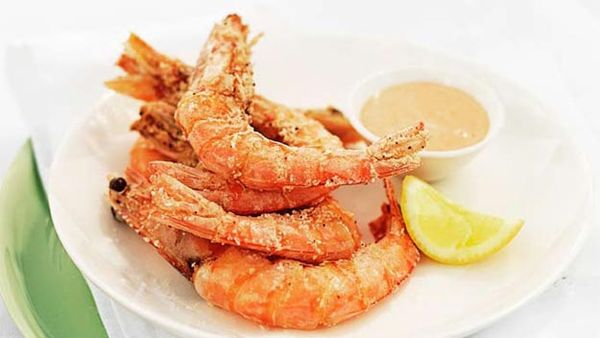 Crispy-shell king prawns with zesty Marie Rose dipping sauce