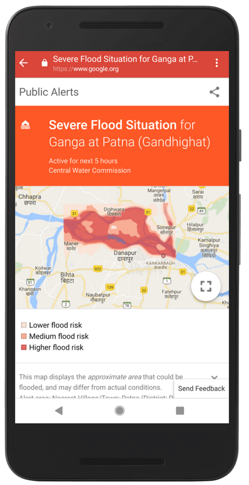 Google Maps users will receive an alert.