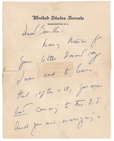 A letter from John F. Kennedy to Gunilla von Post