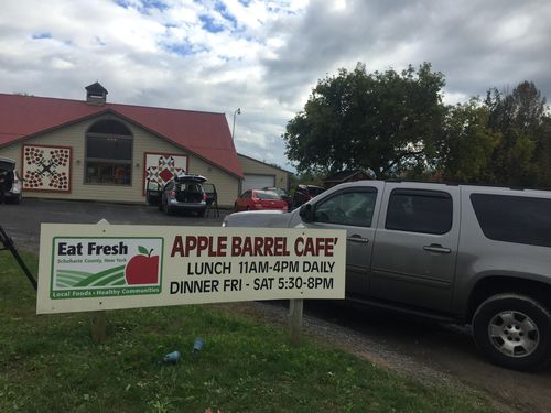 The limo ploughed into an un-occupied vehicle in the car park of the Apple Barrel County cafe.