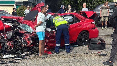 A man has died following a multi-vehicle crash in Sydney's south-west this morning.