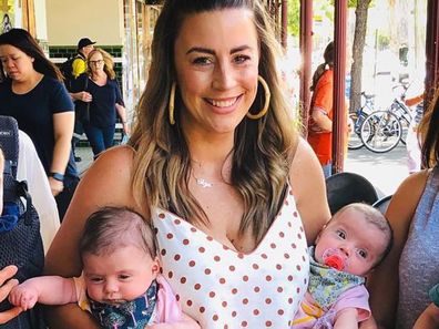 Laura Turner and her twins
