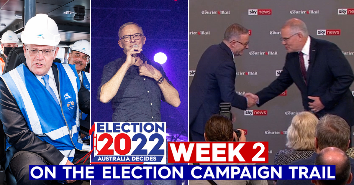 Week two on the campaign trail: change of attitude for Albanese as Morrison narrowly loses debate – 9News