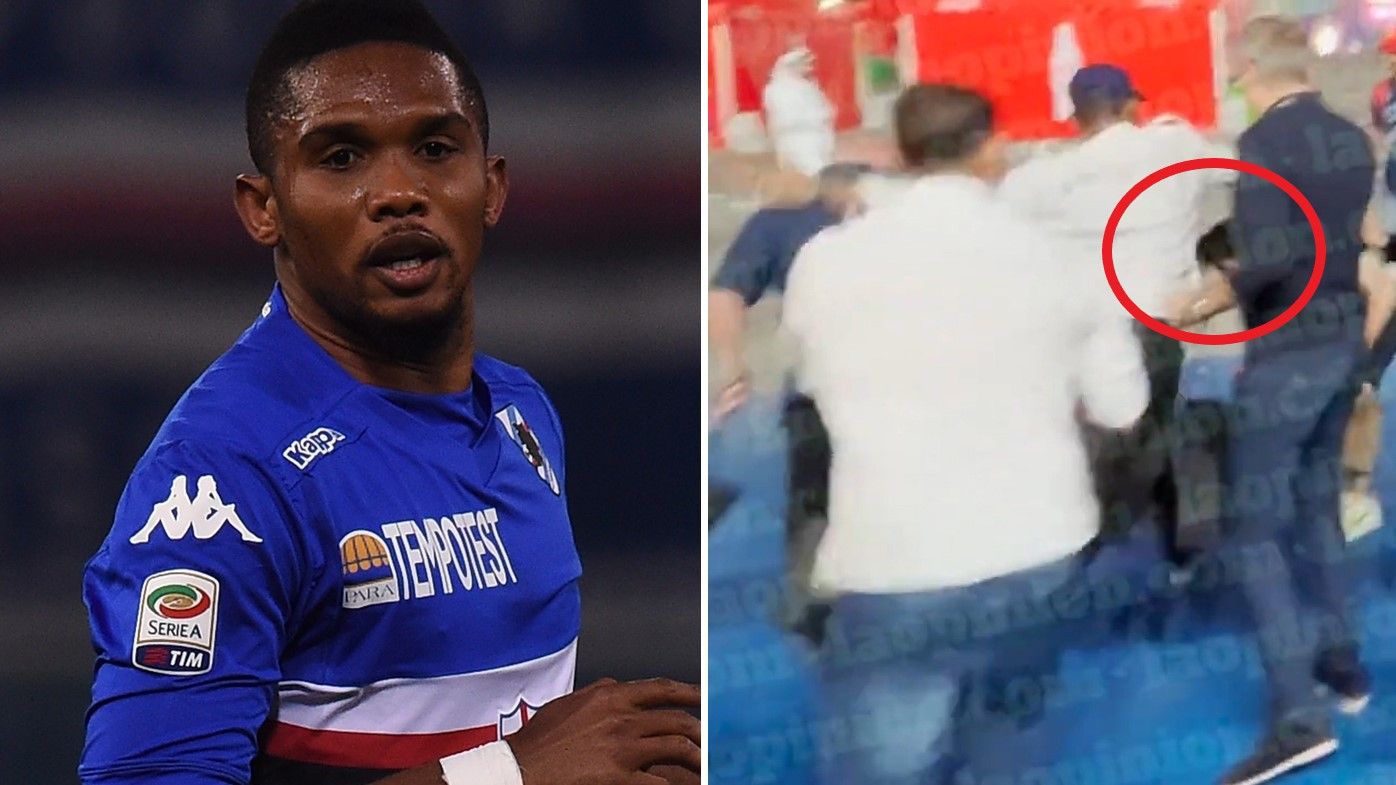 Samuel Eto&#x27;o (left) has been caught up in a &quot;violent altercation&quot; at the World Cup.