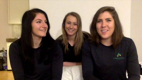 Breanna Walker, Ashleigh Werner and Mikayla Dunn have devoted the past two years to bobsledding. (9NEWS)