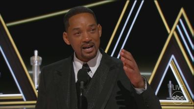 Will Smith is emotional as he accepts the Best Actor award at the 2022 Oscars