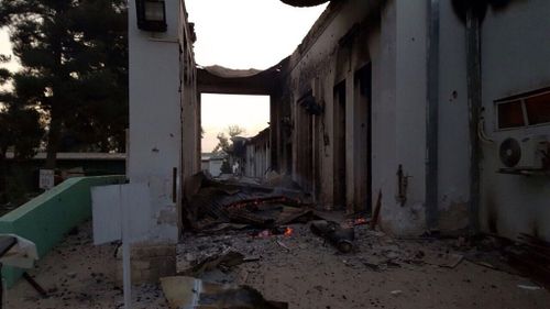Destroyed parts of a hospital in Kunduz after a suspected US air strike. (AAP)