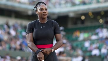 Serena Williams competing in a catsuit in the 2018 French Open