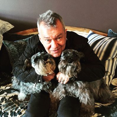 Jimmy Barnes with dogs Oliver and SnoopDog