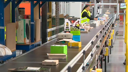 When you place an order at the new Sydney warehouse a robot immediately travels to the stack the product is in, collects it and directs it to a human worker. 
