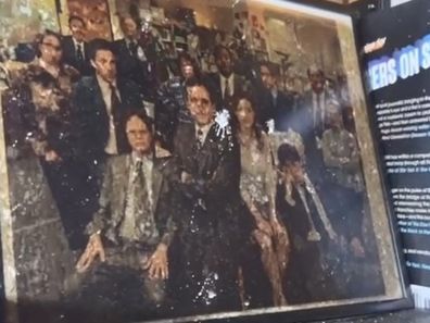 Rainn Wilson showed a charred photograph of The Office cast from his house after it was damaged in a fire.