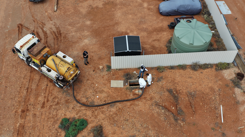 Police investigate a septic tank  in the search for evidence about the disappearance of SA mum Trisha Graf.