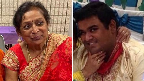 Police are searching for Hemalathasolhyr Satchithanantham (left) and her Bramooth, after their empty car was found in a stormwater canal in Wentworthville, Sydney. NSW floods