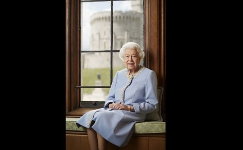 The official Platinum Jubilee portrait of Britain's Queen Elizabeth II, photographed at Windsor Castle recently.