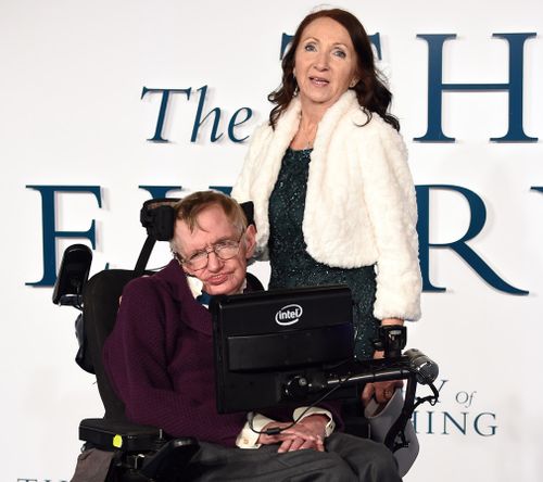 Professor Hawking and his first wife Jane at the 'The Theory of Everything' film premiere. 