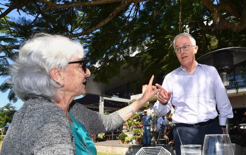 Mr Turnbull was heckled by a woman while out on the campaign trail earlier this week. Picture: AAP