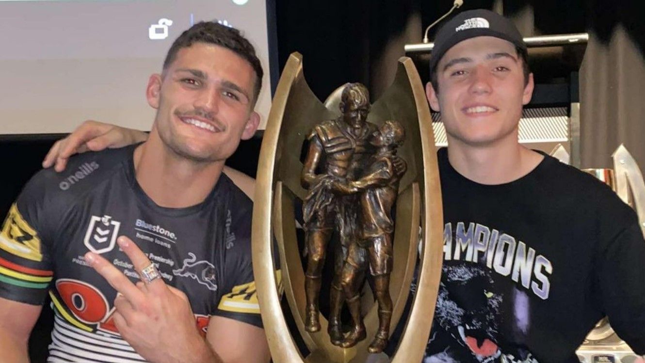 Nathan Cleary with teenage brother Jett.