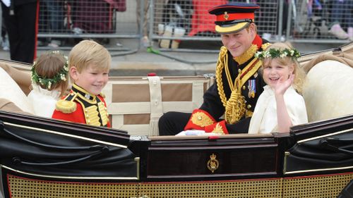 Prince Harry travelled in the carriage during Prince William and Kate's wedding. (PA/AAP)