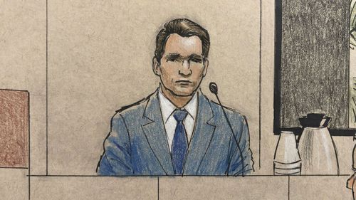 Courtroom sketch depicts prosecution witness Don Damond, Justine Ruszczyk Damond's fiance.