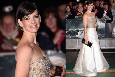 Evangeline Lilly, who plays Tauriel in the film, stuns in a floor-length gown.