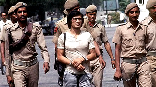 Charles Sobhraj was arrested in New Dehli in 1976 after drugging dozens of students in a hotel lobby.