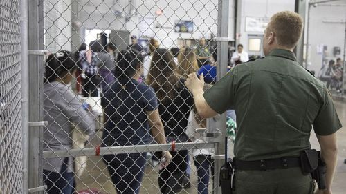 An undated photo showing people inside a United States Border Patrol Processing Center, in McAllen, Texas, USA. (AP)