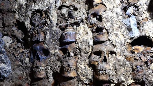 Aztec 'tower of skulls' discovered in Mexico