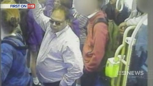 This man was seen on a Melbourne tram preying on female passengers. (9NEWS)