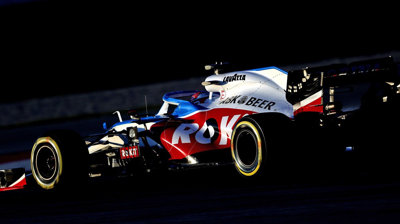 George Russell of Great Britain driving the (63) Rokit Williams Racing FW43 Mercedes on track 