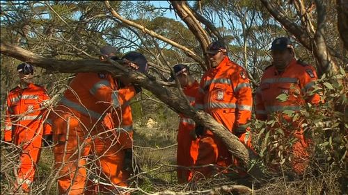 SES volunteers scour the area for evidence. (9NEWS)