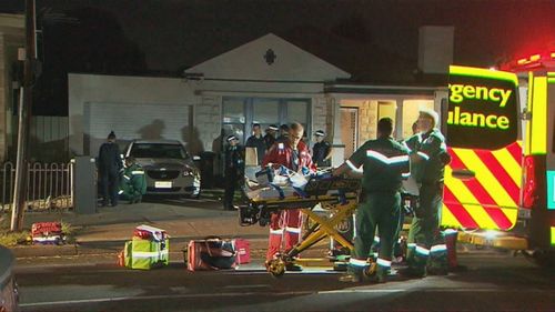 Emergency services swarm the Adelaide property after the vicious flight.