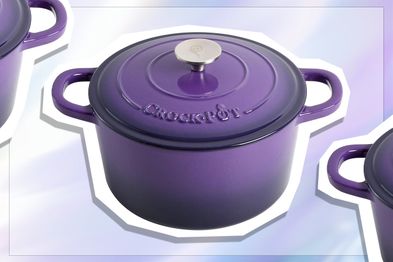 9PR: Crock-Pot Artisan Round Enameled Cast Iron Dutch Oven, Lavender Purple, 4.73L