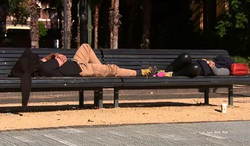 New Year's Eve revellers recover near Sydney Harbour. (9NEWS)