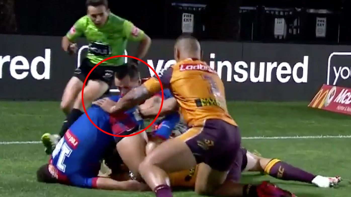 Brisbane Broncos denied controversial try against Newcastle