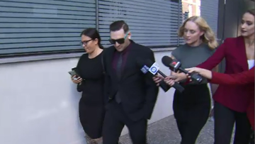 Jonathan Lawrence outside of Brisbane Court today. 
